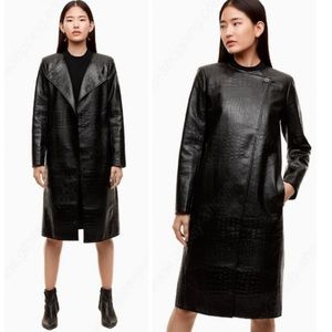 Aritzia Babaton Gulliver Leather Jacket, tailored long alligator pattern
